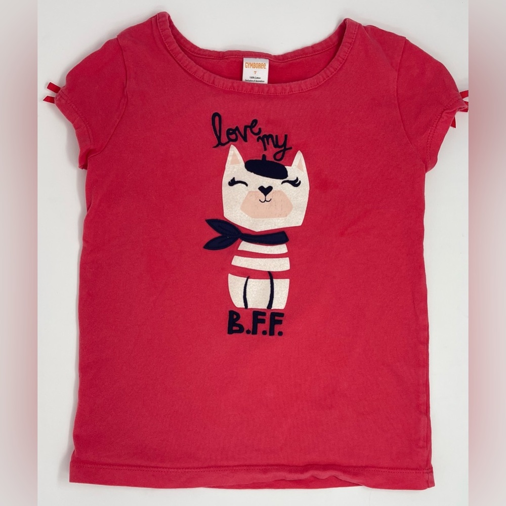 GYMBOREE: Love My BFF Cat T-Shirt/Top, Size 7